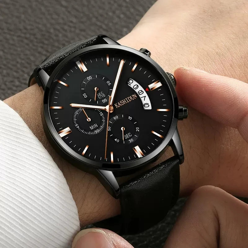 Quartz Men's Watch Top Fashion Timing Men's Watch Waterproof Design Luminous Leisure Date Luxury Men's Business Watch