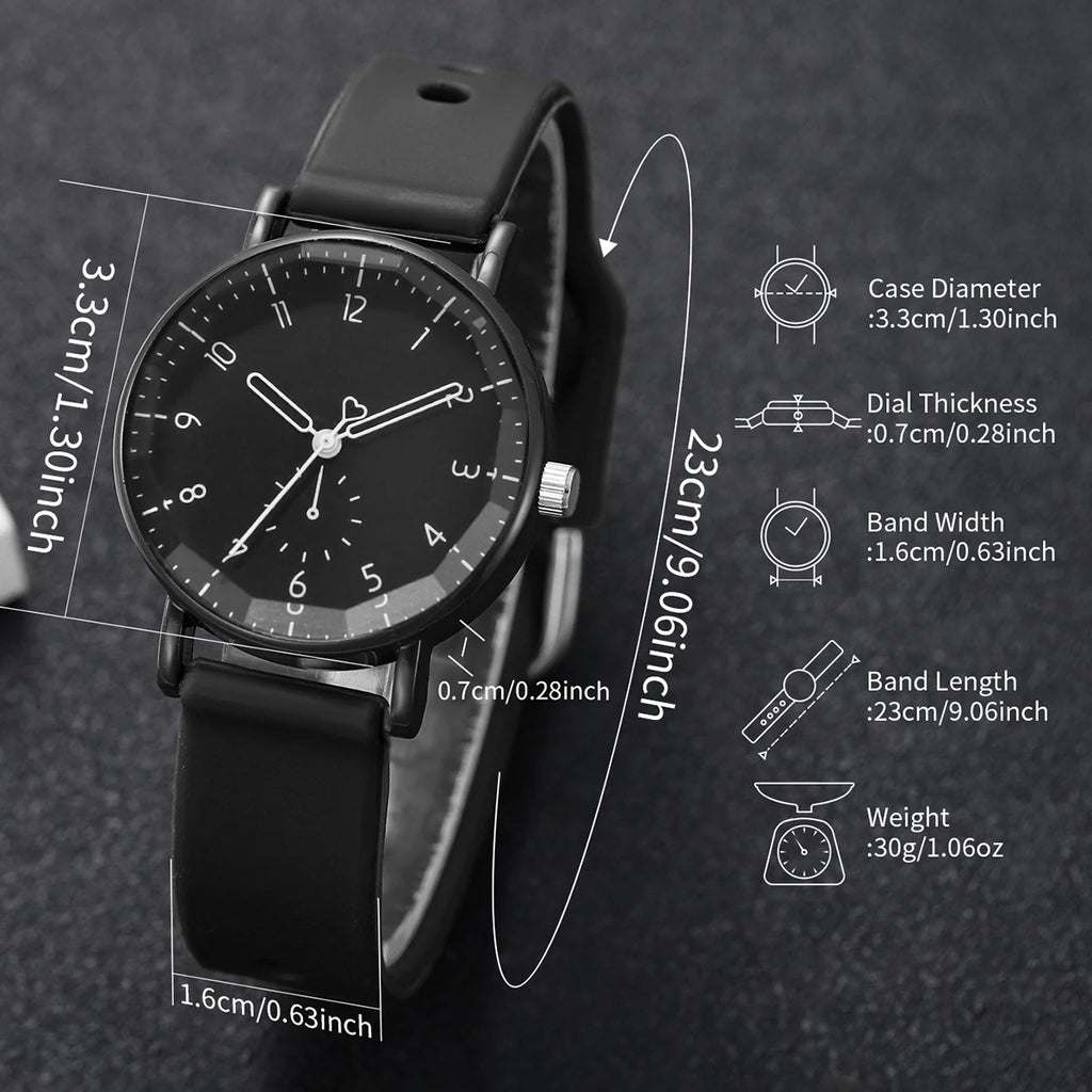 Fashion Arabic Dial Women Quartz Watch Silicone Band Ladies Wristwatches Girls Clock Reloj Mujer (Without Box)