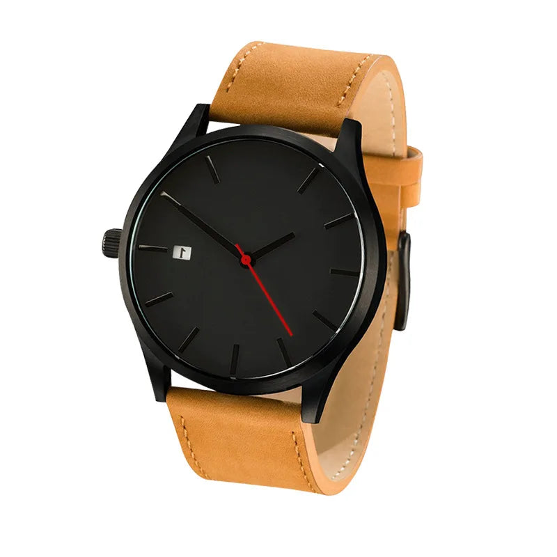 Casual Leather Sports Man Watch Top Brand Fashion Analog Men's Quartz Wristwatch Simple Military Male Clock reloj para hombre
