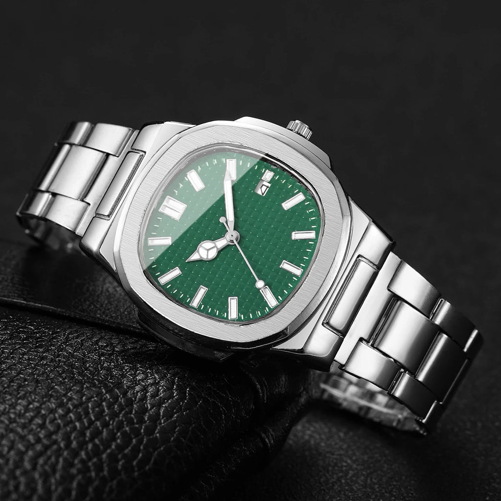Luxury Square Men Business Watches Simple Calendar Quartz Watch for Mens Clock Relogio Masculino（Without Box）