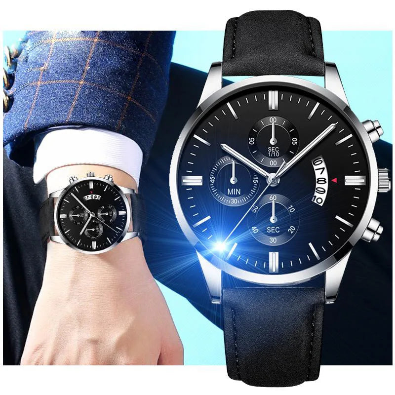 Quartz Men's Watch Top Fashion Timing Men's Watch Waterproof Design Luminous Leisure Date Luxury Men's Business Watch