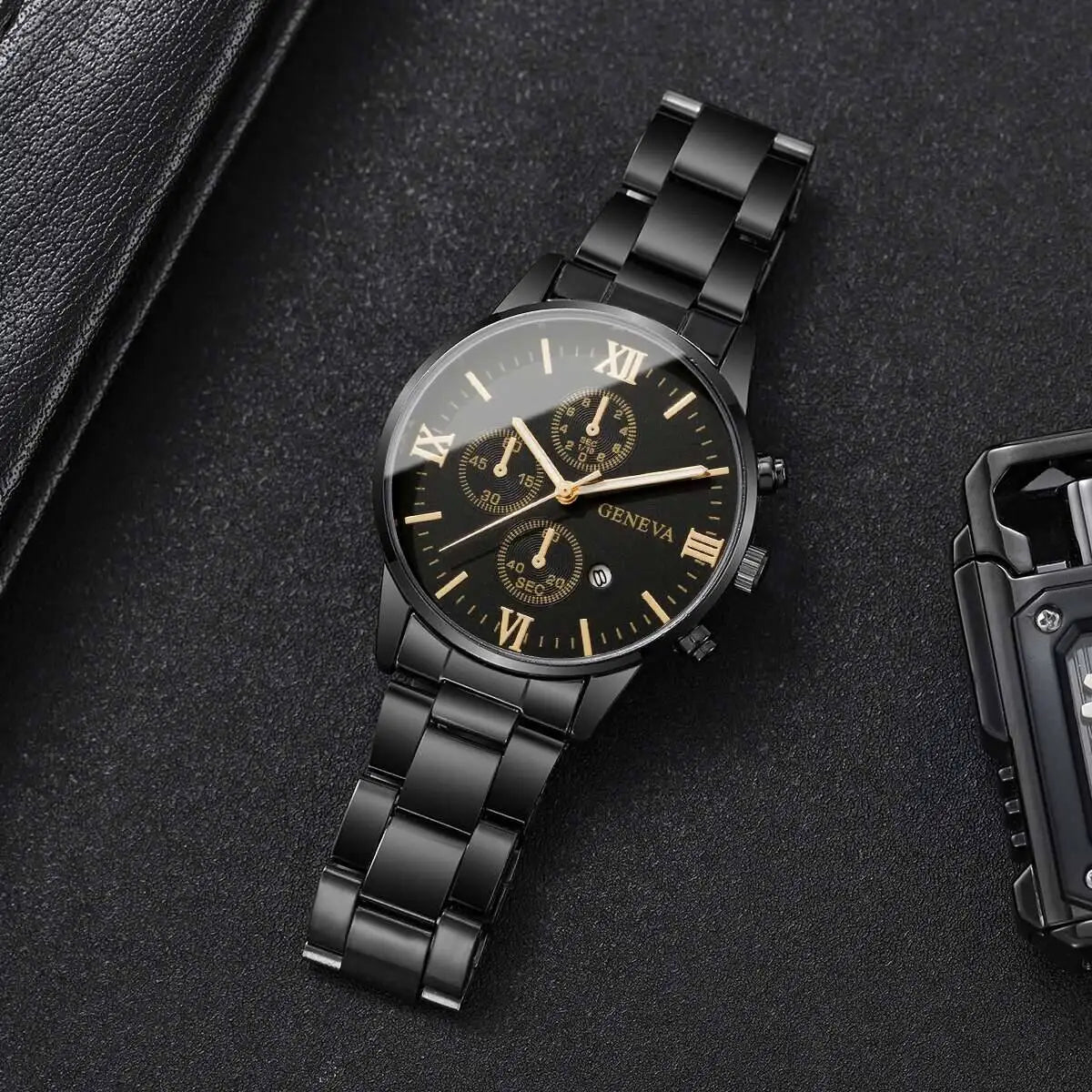 Fashion Roma Dial Men Business Watches Calendar Quartz Watch for Man Clock Reloj Hombre（Without Box）